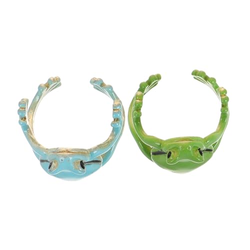 BESPORTBLE 2 Stück Verstellbarer Froschring für Damen Niedliche Vintage Tieraccessoires Grün und Blau Handgemachter Froschring Quirliger Fingerring für BESPORTBLE 2 Stück Verstellbarer Froschring für Damen Niedliche Vintage Tieraccessoires Grün und Blau Handgemachter Froschring Quirliger Fingerring für von BESPORTBLE