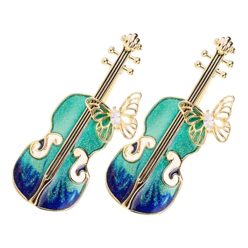 BESPORTBLE 2 Stück Vintage Blaue Violin Brosche Einzigartige Musik Schmuck Anstecknadeln für Damen Reverspins für Kleidung Kleider Hüte und Schals Individuelles Retro Design von BESPORTBLE