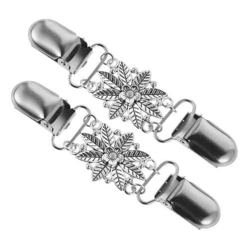 BESPORTBLE 2 Stück Vintage Blumen Schalclips Retro Legierung Cardigan Kragenverschlüsse für Damen Schmuckstücke für Pullover und Kleider von BESPORTBLE