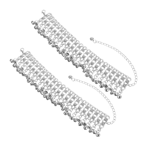 BESPORTBLE 2 Stück Vintage Glocken Fußkettchen mit Tasseln Mehrlagige Verstellbare Fußkette für Frauen Langlebig mit Sanft Klingenden Glocken für Strand Bauchtanz und Sommeroutfits von BESPORTBLE