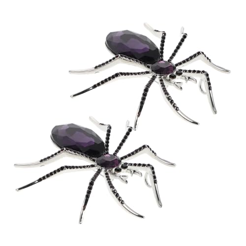 BESPORTBLE 2stücke Glitzernde Spinnen-schmuckabzeichen Strass-spinnen-brosche Halloween-spinnen-dekoration Schmuck Für Anzug Hut Tasche Rock Kleidungszubehör von BESPORTBLE