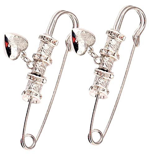 BESPORTBLE 2 Stück Vintage Strickjackenbrosche Herzförmige Anstecknadeln Robustem Legierungs für Damen Pullover und Schal Modischer Schmuck für Outfits von BESPORTBLE