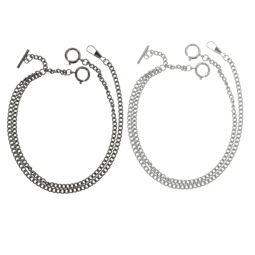 BESPORTBLE 2 Stück Vintage Taschenuhr Kette Metall uhrenkette Herren Silber Schwarz Retro Hosenkette Bekleidungsdekoration Robust Langlebig für Anzugweste und Freizeit BESPORTBLE 2 Stück Vintage Taschenuhr Kette Metall uhrenkette Herren Silber Schwarz Retro Hosenkette Bekleidungsdekoration Robust Langlebig für Anzugweste und Freizeit von BESPORTBLE