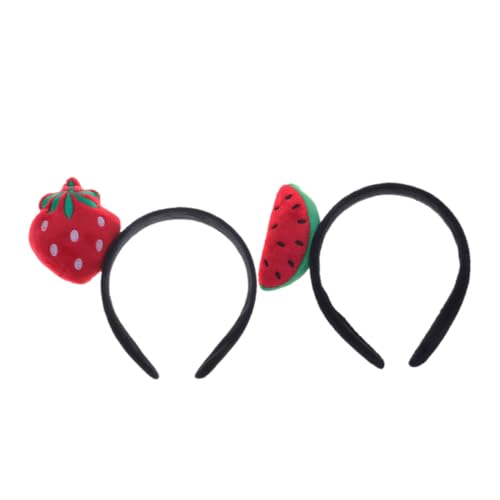 BESPORTBLE 2 Stück Wassermelonen Erdbeer haarreif für Damen Flexibles Verstellbares Frucht stirnband Kreativer Haarschmuck für Motto Partyoutfits von BESPORTBLE