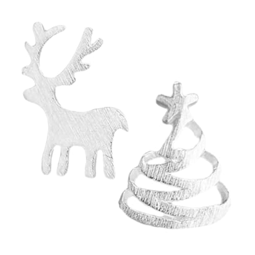 BESPORTBLE 2 Stück Weihnachtsbaum Ohrringe mit Elchdesign Sterling Silber Niedliche Ohrstecker für Frauen und Mädchen für Festliche Anlässe und von BESPORTBLE