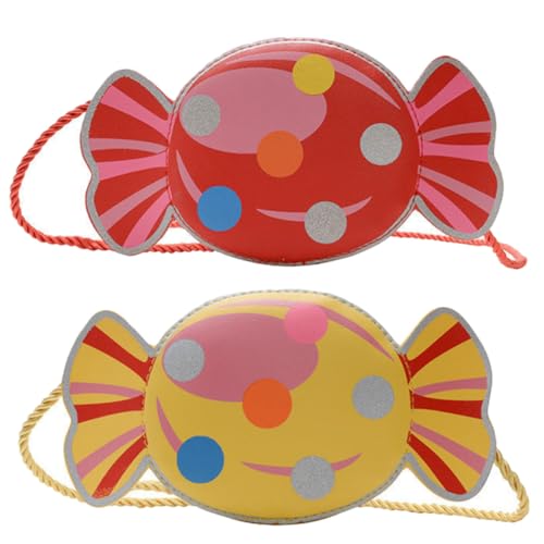 BESPORTBLE 2stücke Bonbonförmige Taschen Einzelne Umhängetaschen Vielseitige Straddle-Taschen Rot Gelb Hergestellt Aus Robustem Material Leicht Und Tragbar von BESPORTBLE