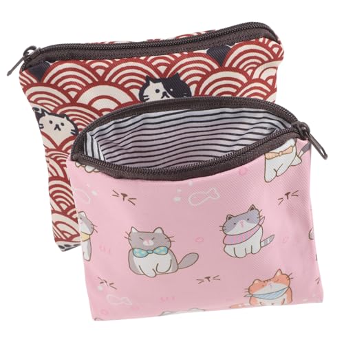 BESPORTBLE 2 Stück Wiederverwendbare Damenbinden Aufbewahrungstasche aus Polyester Reißfest Tragbar mit Reißverschluss Multifunktional für Lippenstift Schmuck Schlüssel Karten von BESPORTBLE