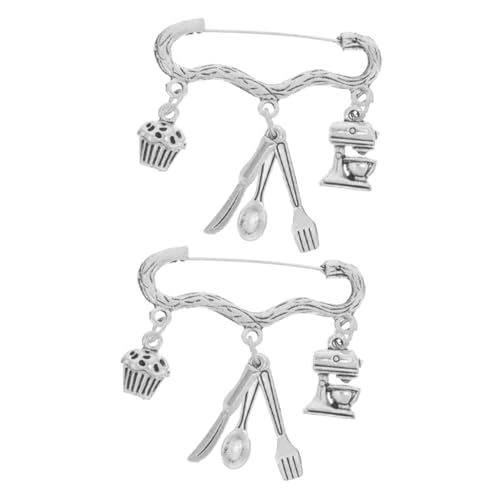 BESPORTBLE 2 Stück Zinklegierung Back Brosche Backschmuck für Damen Chef Kuchen Mixer Löffel Gabel Anstecknadel für Konditorinnen und Backschule Abschluss Souvenir BESPORTBLE 2 Stück Zinklegierung Back Brosche Backschmuck für Damen Chef Kuchen Mixer Löffel Gabel Anstecknadel für Konditorinnen und Backschule Abschluss Souvenir von BESPORTBLE