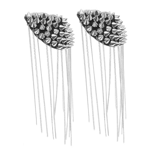BESPORTBLE 2stücke Schulter Epauletten Mit Quaste Ersatz Kostüm Quaste Kette Niet Epauletten Decor Kette von BESPORTBLE