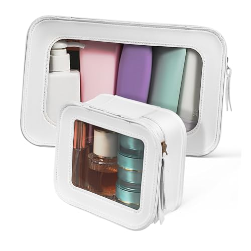 BESPORTBLE 2stücke Transparente Make-up-Taschen Kosmetiktaschen Mit Reißverschluss Reise-kulturtasche Organizer Quadratische Tasche Für Damen Und Täglichen Gebrauch von BESPORTBLE