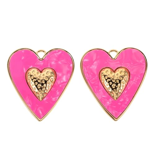 BESPORTBLE 2 Stück verschiedene Herzanhänger: Metallanhänger zur Schmuckherstellung – Anhänger zur Herstellung von Herzarmbändern – Liebe für Halsketten, Schlüsselanhänger, Dekorationen von BESPORTBLE