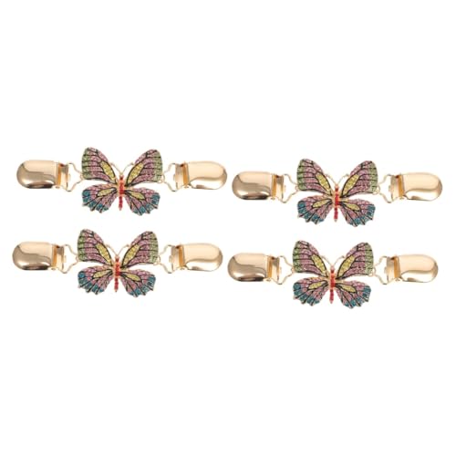 BESPORTBLE 2 Stücke Emaille Schal Clips Für Damen – Goldene Schmetterlinge Mit Strass – Multifunktionale Verschlusslösungen Für Pullover - Cardigans Und Blusen – Perfekte Accessoires Für Jeden von BESPORTBLE