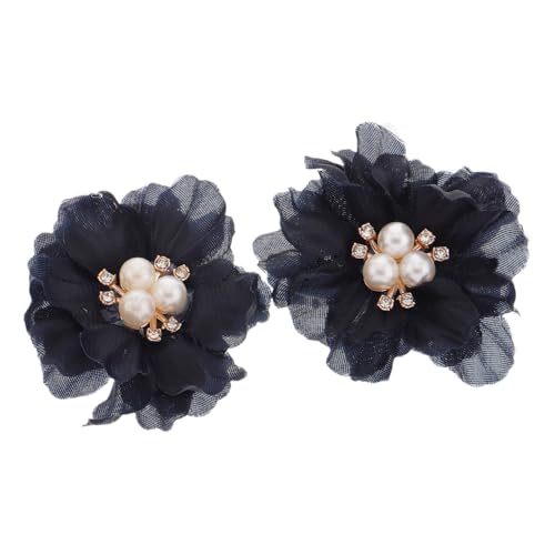 BESPORTBLE 2 Stücke Faux Perle Verziert Stoff Blumen Multi-funktionale Ornamente DIY Handwerk Blumen Kopfschmuck Material Haar Zubehör Für Frauen von BESPORTBLE