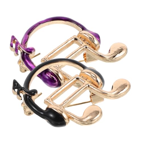 BESPORTBLE 2stücke Musiknoten-kopfhörer-anstecknadeln Für Damen Mädchen Schal Pullover Hochzeit Weihnachten Kostüm-accessoires von BESPORTBLE