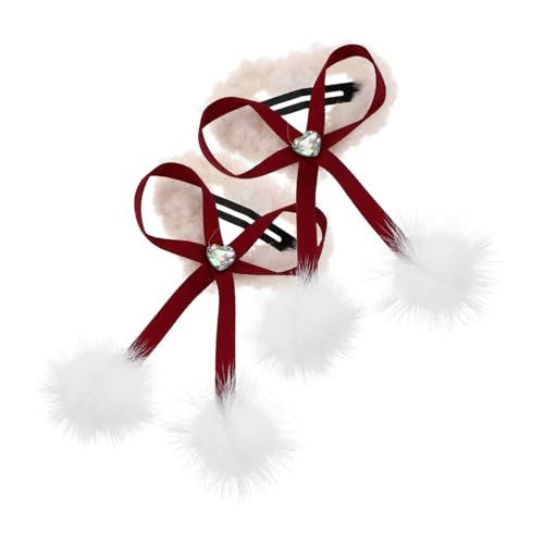 BESPORTBLE 2stücke Haarspange Mit Schleife Und Herz Haarspange Für Damen Für Dünnes Haar Haarschmuck Für Party Valentinstag Accessoire Dekorative Clip Für Haar von BESPORTBLE