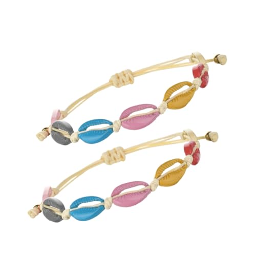BESPORTBLE 2 Stücke Shell Woven Schmuck Armband Puka Shell Fußkettchen Meer Shell Schmuck Legierung von BESPORTBLE
