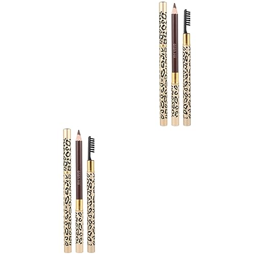 BESPORTBLE 2 Stücke Wasserdichter Augenbrauenstift Mit Bürste - Langanhaltender Augenbrauen-Make Up Stift in Leopard Design Ideal Für Präzise Augenbrauenformung Und Definition von BESPORTBLE