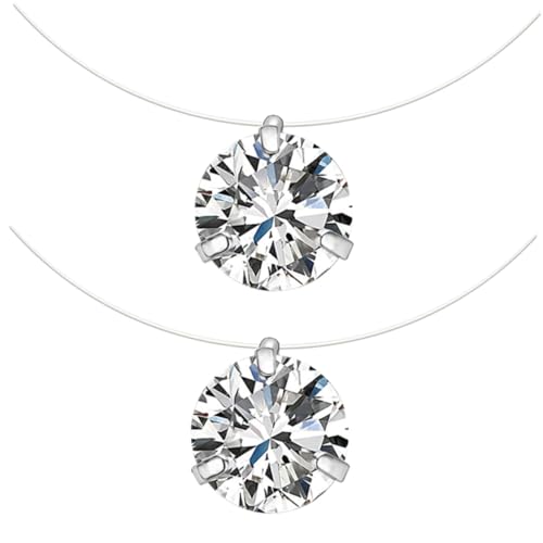 BESPORTBLE 2stücke Zirkon Halskette Mädchen Schmuck Fischdraht Halskette Zirkon Anhänger Halsketten Für Alltag Und Partys von BESPORTBLE