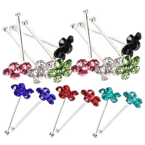 BESPORTBLE 20 Stück Bunte Nasenstecker mit Dekorativem Strass in Blütenform Leichte und Glatte Oberfläche Modisches Body Piercing Schmuck für Damen und Herren von BESPORTBLE