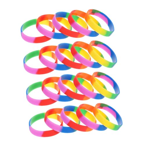 BESPORTBLE 20 Stück Bunte Silikon Armbänder Modische Bequeme Handgelenksbänder für Damen und Herren Langlebig Vielseitig Einsetzbar als Farbenfroher Armschmuck für Familie und Freunde von BESPORTBLE