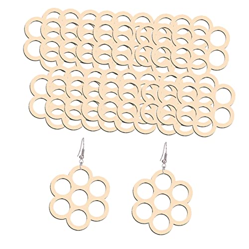 BESPORTBLE 20stücke Einfache Hohle Holzanhänger Hölzerne Ohrhänger Ohrschmuck Lässige Schmuck Party-ohrschmuck Für Frauen Und Mädchen Beige von BESPORTBLE