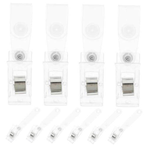 BESPORTBLE 20 Stück Metall Namensschild Clips mit Doppel Loch Robuste Ausweishalter für Id Karten Transparente Badge Clips für Sichere Befestigung bei Konferenzen und Events von BESPORTBLE