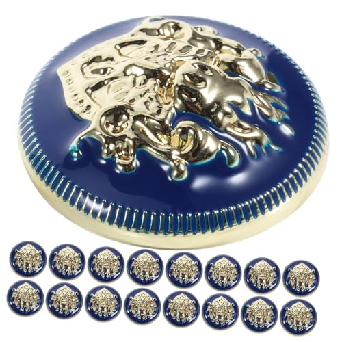 BESPORTBLE 20 Stück Metallknöpfe Retro Vintage Knöpfe Für Mantel Anzugknöpfe Dekoknöpfe Mantelknöpfe Dekoknöpfe Vintage Knöpfe Kleine Knöpfe Uniformknöpfe Blau Zinklegierung von BESPORTBLE
