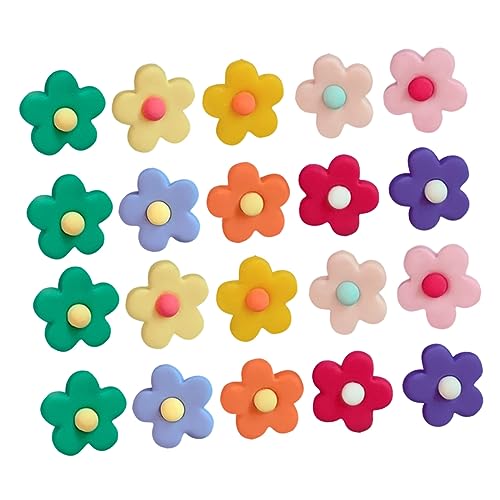 BESPORTBLE 20 Stück Teiliges Blumenbroschen Kunststoff Dekorative Broschen für Kleidung Taschen Haarschmuck Zufällige Farben Zufällige Farbe von BESPORTBLE