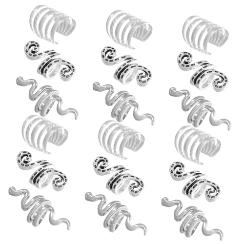 BESPORTBLE 20 Stück Teiliges Dreadlock Schmuck aus Silberfarbenen Hohlen Metallringen Filigranes Design für DIY Haarzöpfe Einfache Anwendung Modische Haarschmuck Ringe für Rastazöpfe und von BESPORTBLE