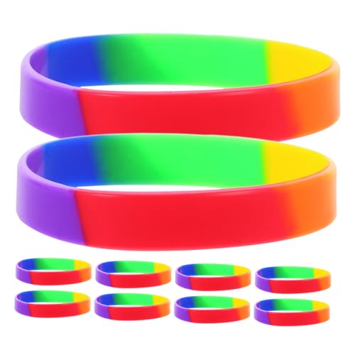 BESPORTBLE 20 Stück Teiliges Farbenfroher Silikonarmbänder für Pride Month Sichere Regenbogen Wristbands für Erwachsene Party und Paradezubehör zur Unterstützung von Lgbtq und von BESPORTBLE