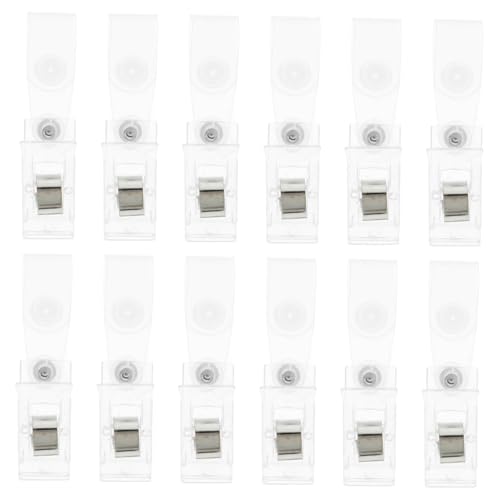 BESPORTBLE 20 Stück Teiliges Kleine Transparente Arbeit Ausweis Clips mit Doppel Loch Leichte Einfach zu Befestigende Badge Clips für Namensschilder und Id Karten im Bürogebrauch von BESPORTBLE