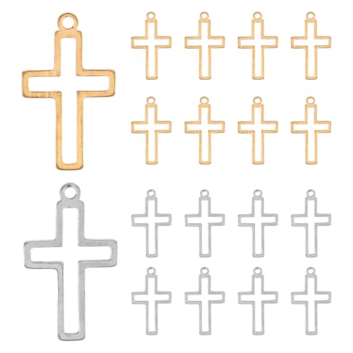 BESPORTBLE 20 Stück kleiner Kreuzanhänger: Mini-Anhänger für Christen – Kruzifix aus Edelstahl für selbstgemachte Halsketten, Schmuckherstellung, religiöses Glaubenszubehör, spirituelles Geschenk von BESPORTBLE