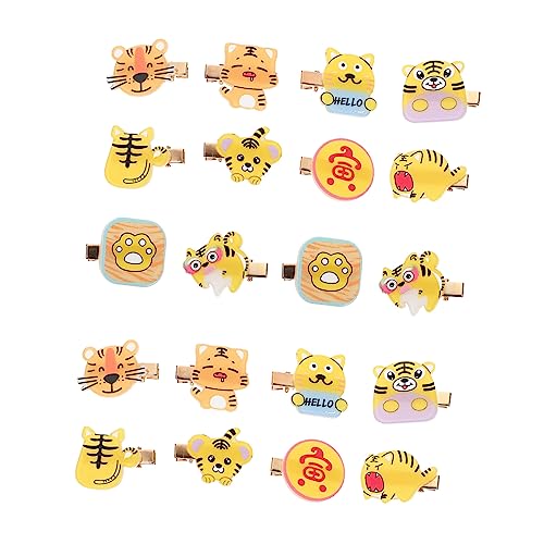 BESPORTBLE 20stücke Mädchen Cartoon Haarclips Klammer Mädchen Haarspange Cartoon Tiger Kopfbedeckung Kleine Haarclips Für Partys Hochzeiten Frühlingsfeste Aufführungen von BESPORTBLE