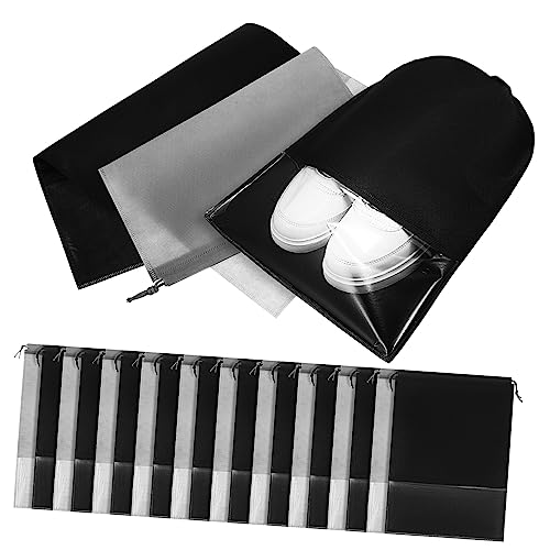 BESPORTBLE 20stücke Schuhtasche Mit Kordelzug Transparenter Vliesstoffbeutel Faltbar Und Wiederverwendbar Schuhbeutel Für Reisen Geeignet Für Damen Und Herrenschuhe Für Sneakers Und High von BESPORTBLE