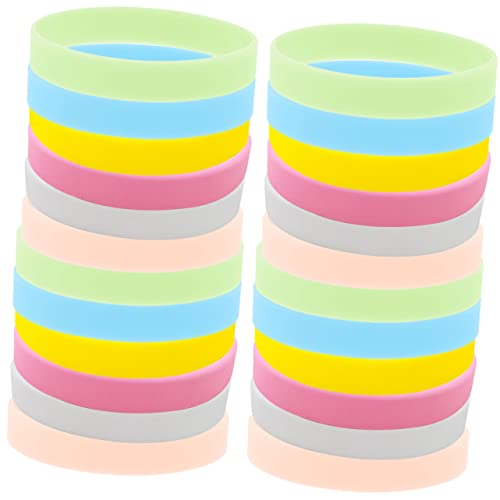 BESPORTBLE 24 Stück Leuchtende Silikonarmbänder Nachtleuchtende Handgelenkarmbänder für Partys und Erwachsene Stilvolle Gummibänder in Farben für Feiern und Veranstaltungen von BESPORTBLE