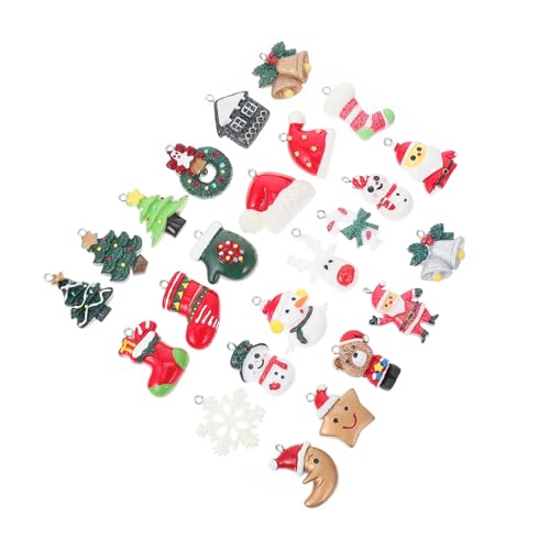 BESPORTBLE 24 Stück Teiliges Weihnachts Schmuckanhänger Realistische Resin Schneemann Anhänger Leichte DIY Bastelcharms für Armband Schlüsselanhänger Taschen und Pulloverketten Langlebige von BESPORTBLE