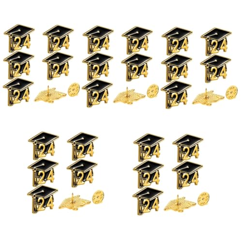 BESPORTBLE 25 Stck. Graduation Cap Broschen Metall Anstecker Abschlussnadel Doktorhut Reversnadeln für Anzug Kleidung Schmuck von BESPORTBLE