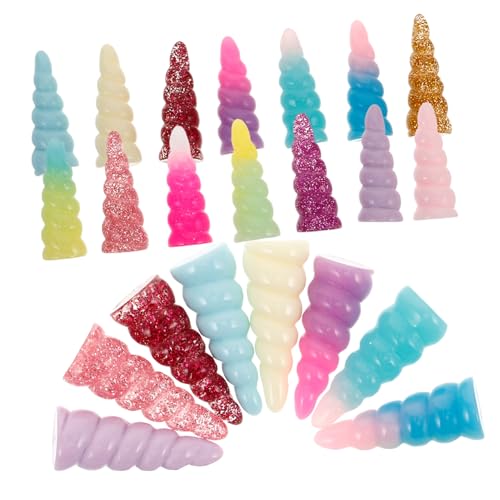 BESPORTBLE 25stücke Einhornhörner Aus Resin Zum Basteln Spiralhorn-accessoires Für Diy-haarschmuck Einzigartiges Dekor Für Kopfstücke Und Kreative Projekte Sicher Für Jedes Alter von BESPORTBLE