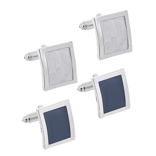 BESPORTBLE 2Paare Herren Manschettenknöpfe Legierung Rechteckige Manschettenknöpfe für Stilvolle Knöpfe für Hochzeiten Formelle Anlässe Männeraccessoires von BESPORTBLE