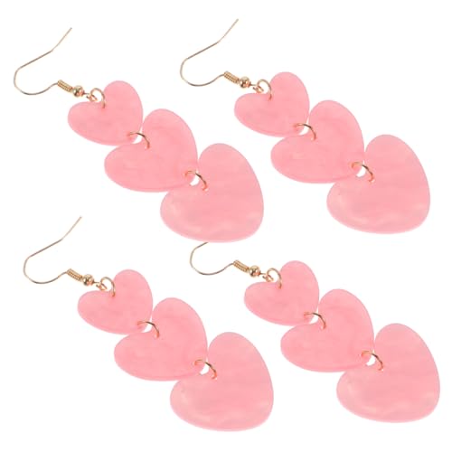 BESPORTBLE 2Paare Herzohrringe Damen Dangle Ohrringe Baumelnde Tropfenohrringe Modischer Schmuck Für Frauen Geschenkidee Für Besondere Anlässe von BESPORTBLE