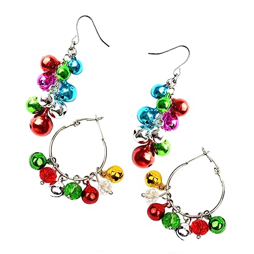 BESPORTBLE 2paare Weihnachtsohrringe Für Damen Baumelnde Glockenohrringe Aus Metall Weihnachtsschmuck Für Frauen Und Mädchen Party Und Alltagsohrringe von BESPORTBLE