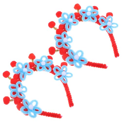 BESPORTBLE 2Sätze DIY Peking Opern Stirnband Bastelset Unvollendetes Haarschmuck Material Für Frauen Handwerksmaterial Mit Blumen Für Kreative Projekte Und Bastelkurse von BESPORTBLE