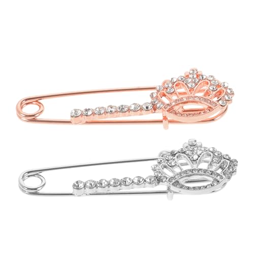 BESPORTBLE 2Stücke Broschen für Pullover und Schals Sicherheitsnadel Clip Modisches Zubehör Roségold und Weißgold Eleganter Schmuck für Kleider und Strickjacken von BESPORTBLE