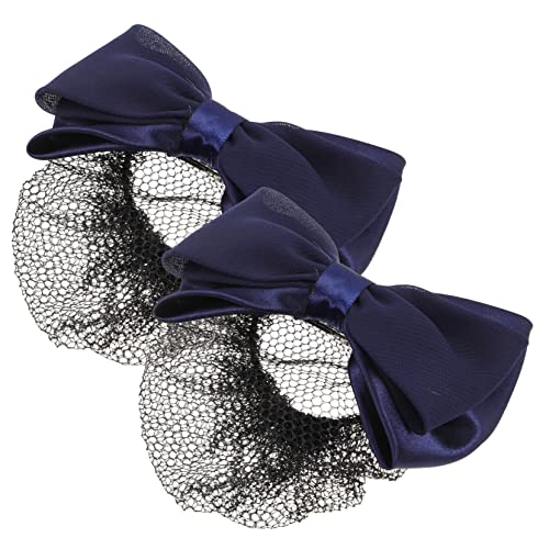 BESPORTBLE 2stücke Haarknotennetz-haarspange Mit Schleife Haarknoten-abdecknetz Für Damen Haarknoten-schleifenabdeckung Haarknoten-schleifennetz Haarknoten-abdeckung Für Krankenschwestern von BESPORTBLE