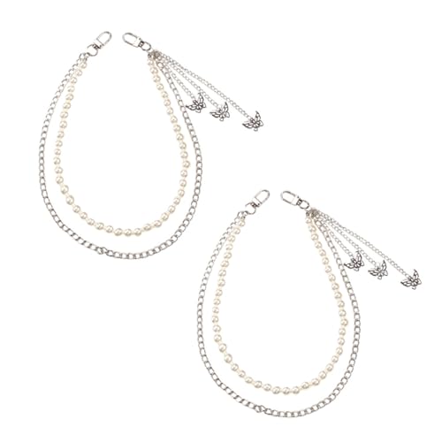 BESPORTBLE 2stücke Doppelschicht Jeanskette Schmetterlingsdesign Für Hosen Punk Und Hip-hop Style Für Frauen Zur Taillenverzierung von BESPORTBLE