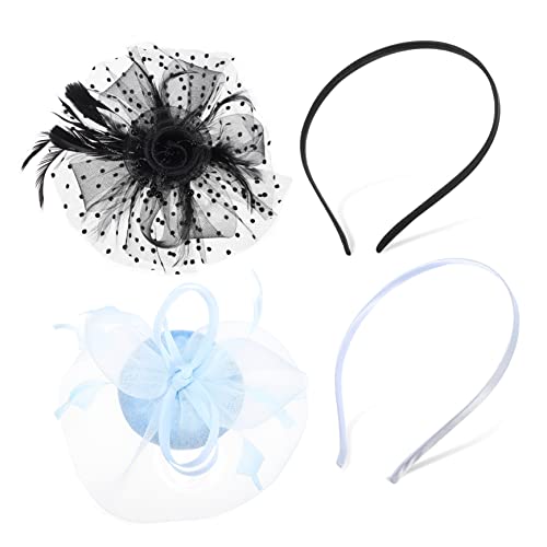 BESPORTBLE 2Stücke Frauen Fascinator Hüte Netzblume Kopfbedeckung Für Partys Hochzeiten Besondere Anlässe Leichtes Atmungsaktives Design von BESPORTBLE