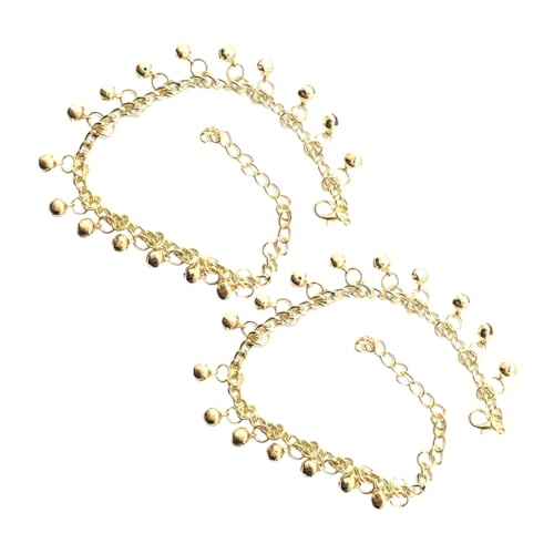 BESPORTBLE 2Stücke Fußkettchen für Damen mit Glocken Verstellbare Sommer Knöchelarmbänder Eleganter Schmuck für Strand Party Einzigartiges Design Schmuck von BESPORTBLE