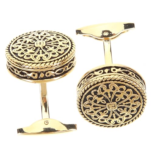 BESPORTBLE 2Stücke Goldene Vintage Manschettenknöpfe Für Herren Klassische Cufflinks Für Business Anlässe Modeaccessoires von BESPORTBLE