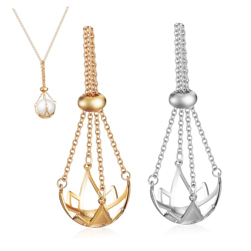BESPORTBLE 2Stücke Halsketten Mit Kristallhalter Platin Kristallkäfige Schmuckanhänger Für Frauen Für Schmuckherstellung Kreative Designs von BESPORTBLE