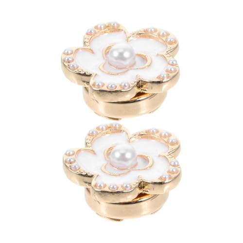 BESPORTBLE 2stücke Blumen Manschettenknöpfe Aus Metalllegierung Für Damen Hemdknöpfe Mit Perlen Dekorativ Für Kleidung Diy-accessoire Für Ärmel von BESPORTBLE